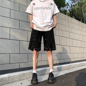 现货 夏季美式复古毛边短裤五分乞丐破洞牛仔裤男 K5808-P35 控58图片