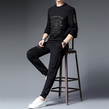 BJ9809秋季2023年新款男士长袖长裤修身休闲时尚卫衣套装P160，男装休闲套装，电商B360