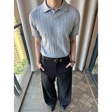 MT66LL-特P49老钱风穿搭针织短袖男高级感翻领t恤美式，男装T恤，星座1007（原301D）