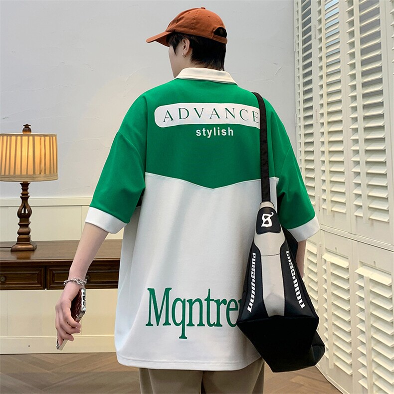 夏上新青少年刺绣半袖T恤拼接印花翻领Polo衫男女628-P40控价68，男装Polo衫，电商A441-1