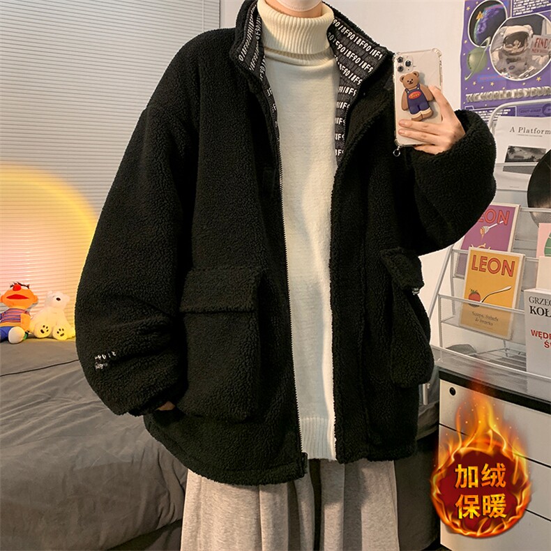 字母两面穿冬季中性棉衣加厚保暖男棉服Z21AW130-P145限178,男装棉衣,电商A089-1