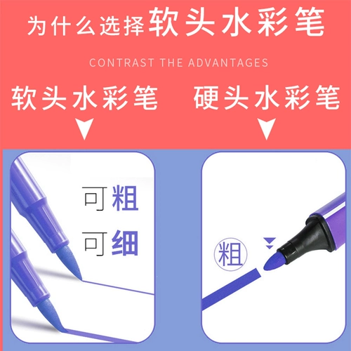 Акварель, мелки, детский комплект для детского сада для школьников, цветные карандаши, безопасная профессиональная художественная мягкая кисть для письма, 48 цветов, 36 цветов, 24 цветов, 12 цветов, можно стирать, подходит для начинающих