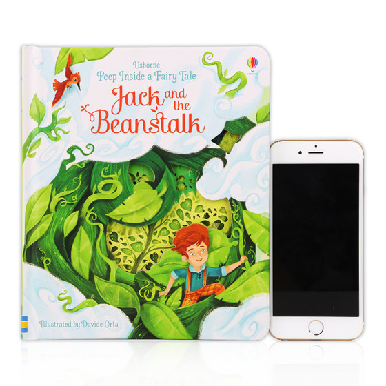 Usborne 영어 원본 PeepInsideaFairyTaleJackandtheBeanstalk 동화 시리즈 잭과 콩나무 어린이 종이 조각 플립북을 엿보세요