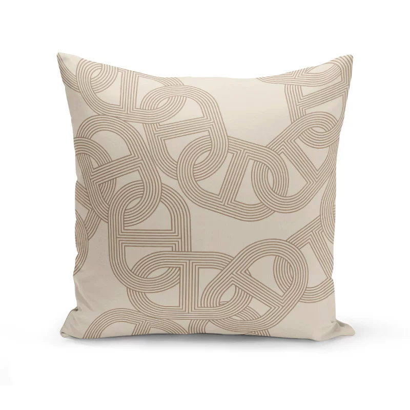 Design pillow, square pillowcase, sofa for bedroom, silver lock, print