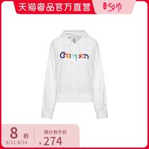 (Tanabata gift)CHAMPION white cotton letter decoration WOMENs long-sleeved hooded sweater