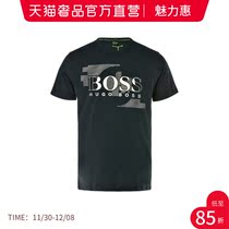 HugoBoss mens dark blue white cotton T-shirt