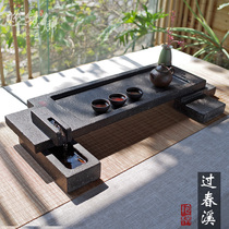 Running water tea tray Zen natural large stone Kung Fu tea set Household tea sea stone tea table Wujin Stone tea tray