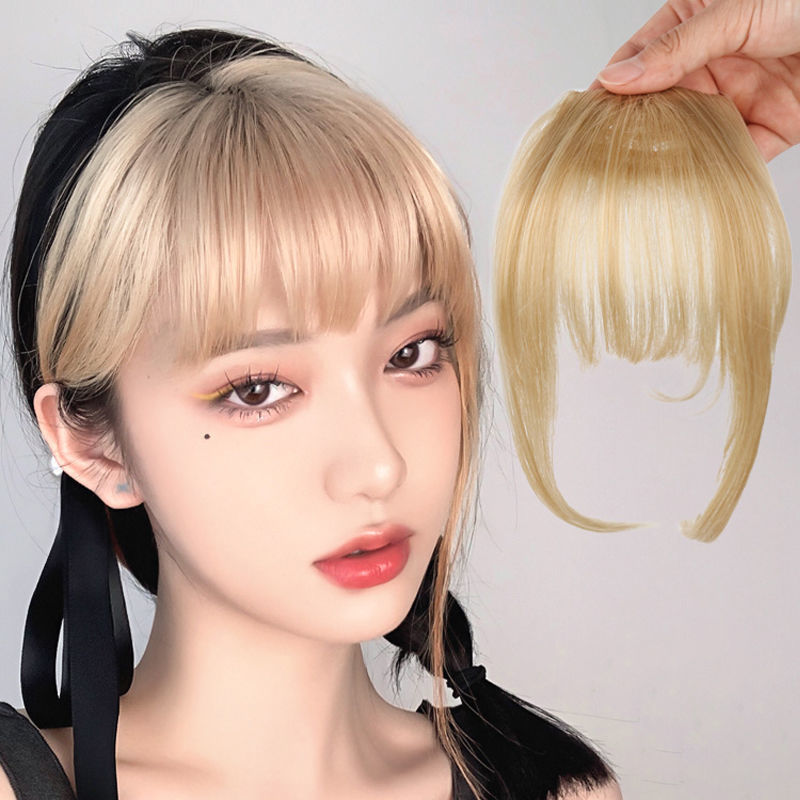 Cartoon Bangs Wig for Women, Natural White Gold Air Bangs Wig Patch, Internet Celebrity Fake Bangs, Realistic Hair Piece Cartoon Bangs Wig for Women, Natural White Gold Air Bangs Wig Patch, Internet Celebrity Fake Bangs, Realistic Hair Piece