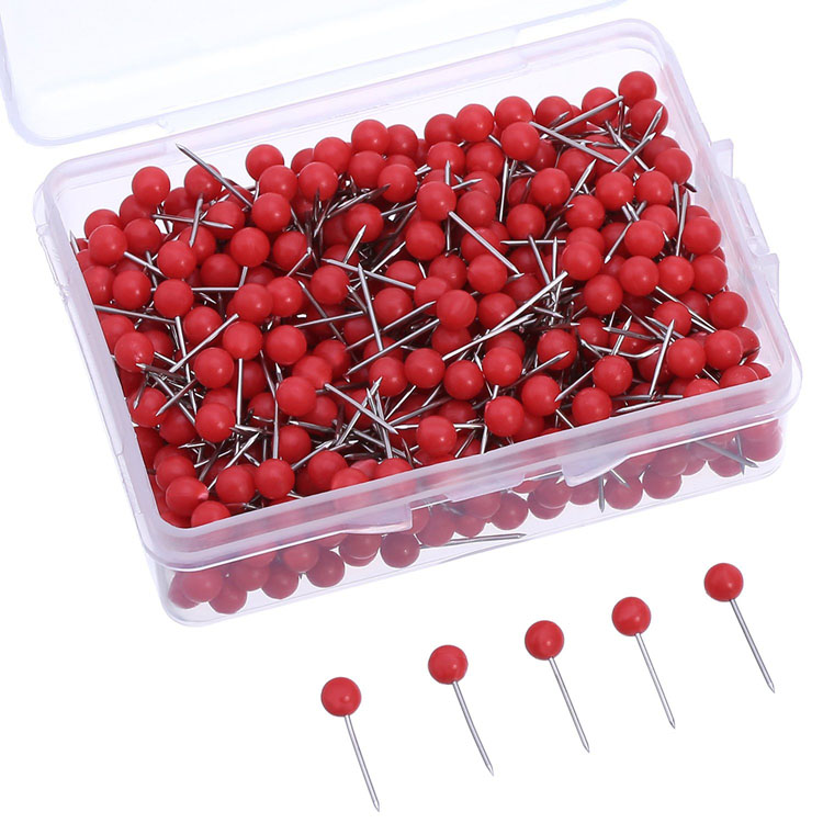 500 pieces of 12 color color plastic pin fixing needle small round head short nail fishing gear spool needle