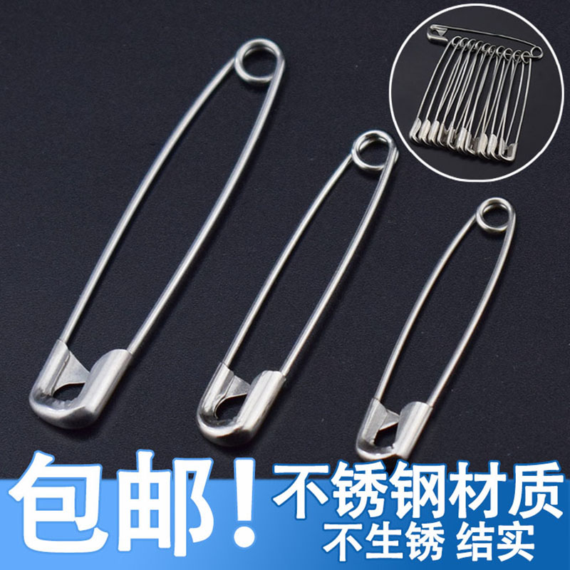 100 Pack Stainless Steel Safety Pin Large and Small Clothes Fixed Safety Pin Simple Old-fashioned Paper Clip