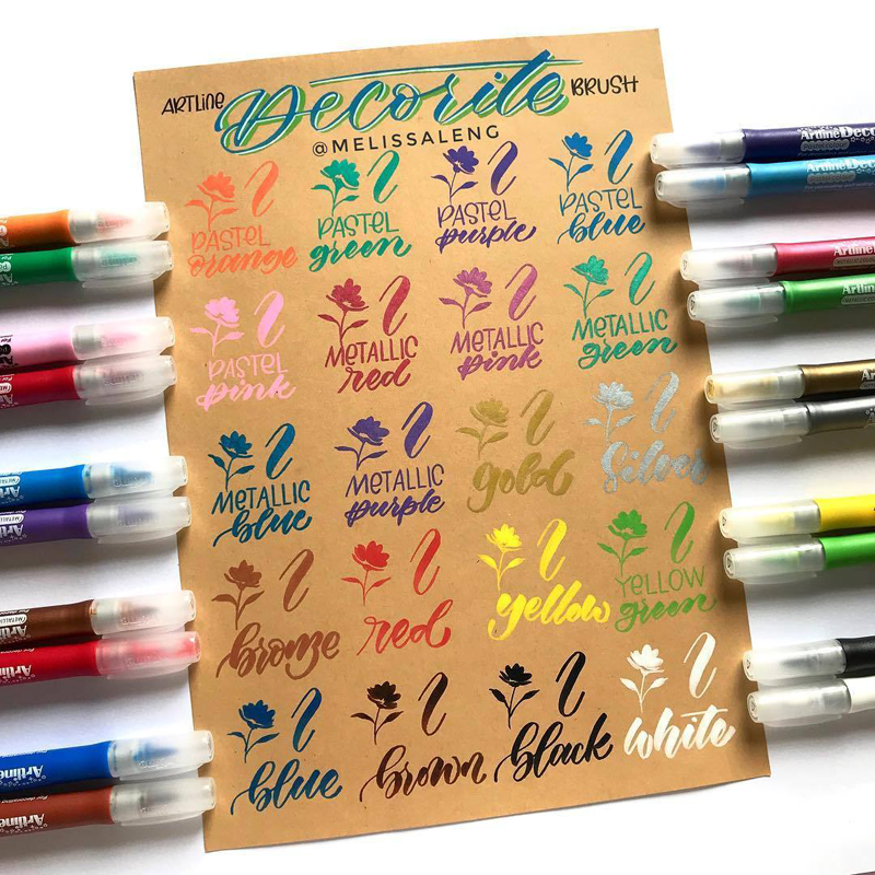 artline decorite brush pen