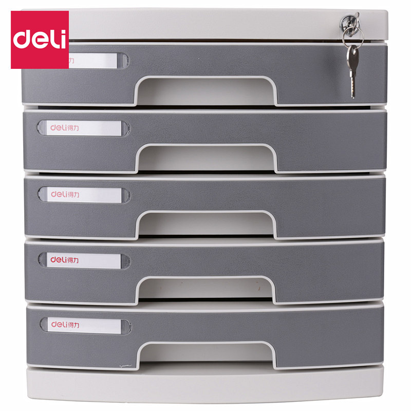 Deli Desk Face File Cabinet A4 Filing Cabinet Drawer Type 5 Layer Lockable Plastic 8855 File Box