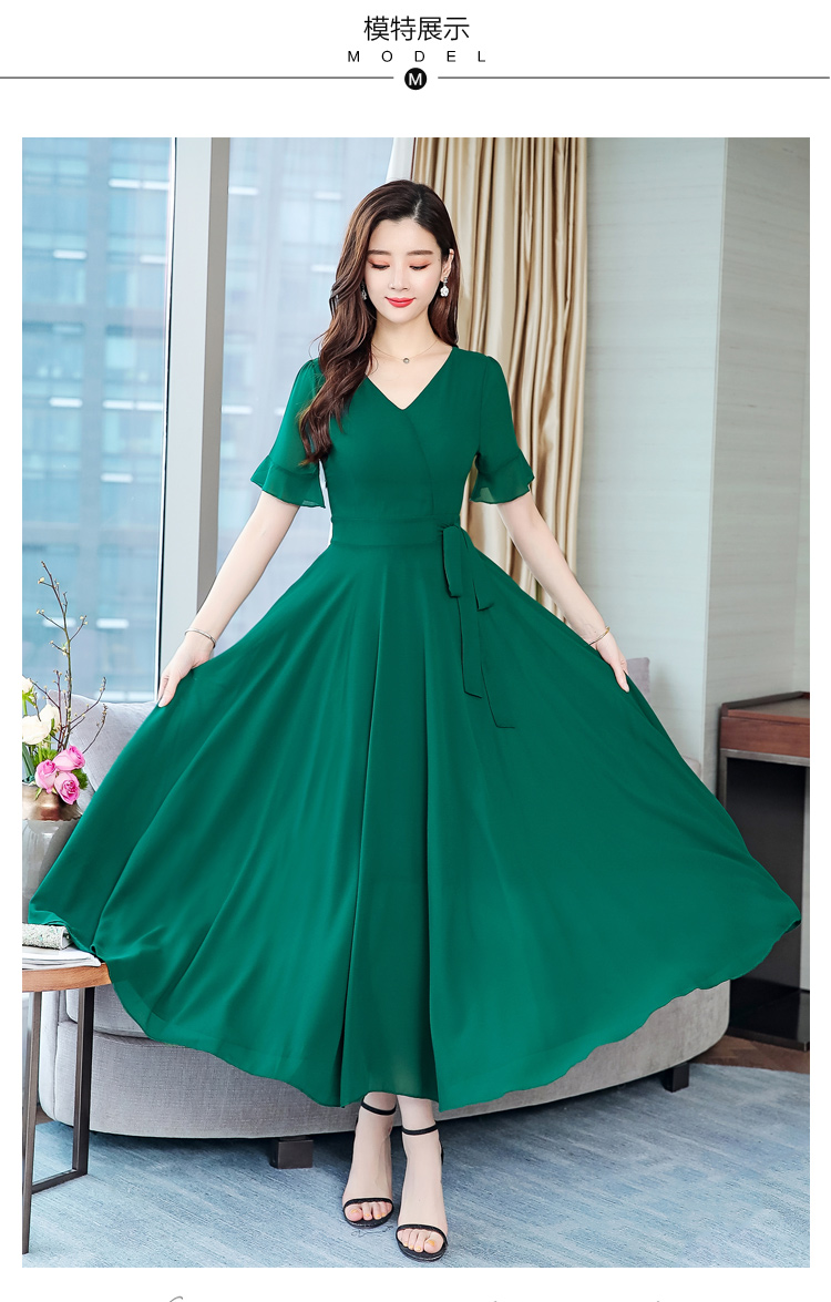 Váy nữ mùa hè 2019 mới dành cho nữ dài phần phổ biến Váy voan dài cổ tích siêu cổ tích mùa hè ngọt ngào - Váy eo cao váy trắng nhún eo	