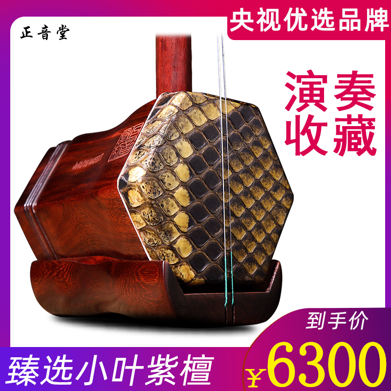 Positive Tone Hall Dihu Instrumental Small Leaf Purple Sandalwood Professional Playing Collection Examination Examination Handmade Huqin Suzhou Manufacturer Direct Sales