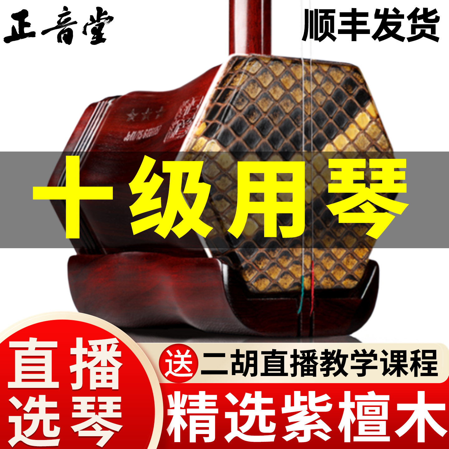 Zhengyintang 二胡楽器 初心者向け 小葉紫檀 プロ試験用 マホガニー 黒檀 胡琴 工場直販