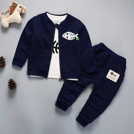 1到3岁男童装春装2至4周宝宝长袖三件套装5儿