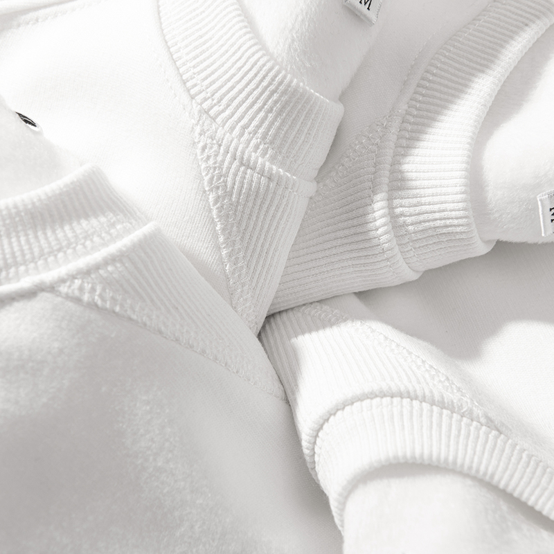 2020 autumn and winter new heavy lbs plus suede thickened round thick cotton T pure color Lazy Breeze Casual white blouses male and female