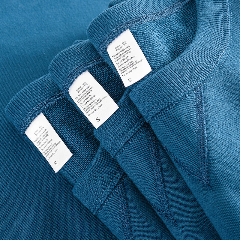 2020 autumn and winter new 340g weight lbs wool ring cloth casual round collar loose jacket pure color Baoshi blue minimalist blouse