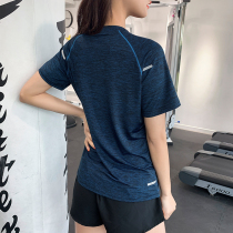 Large-code fitness wear female loose running training speed dry T-shirt short sleeve sports fat mm yoga clothing summer thin
