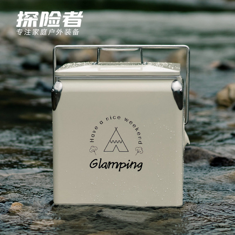 Explorer Outdoor Portable Hand Refrigerated Double metal Insulation Tank Ice Bucket Portable Drink Beer Keg 13L