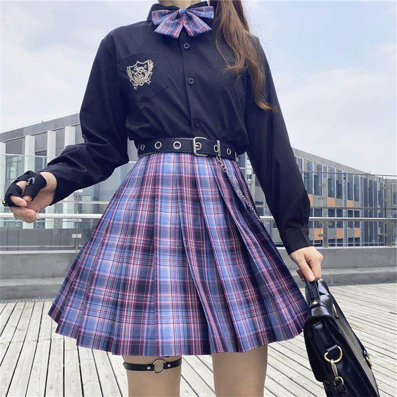 EMC YOU JK Uniform Dress Full Summer Original Skirt Black Long-sleeved Autumn