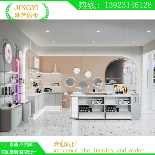 Косметические магазины созданы, нарисованный выставочный шкаф Custom High Cabinet с лампа