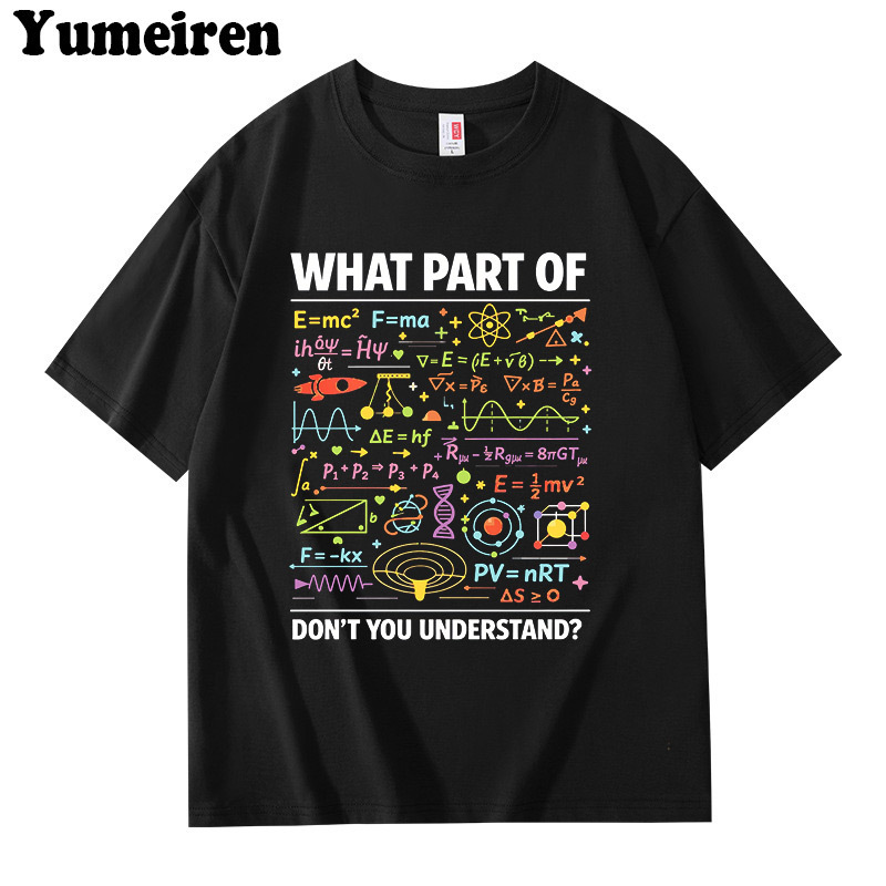 Funny Math, Physics, and Chemistry Formula Short-Sleeved T-Shirt for Male and Female Students, Summer Pure Cotton Short-Sleeved Clothing Funny Math, Physics, and Chemistry Formula Short-Sleeved T-Shirt for Male and Female Students, Summer Pure Cotton Short-Sleeved Clothing