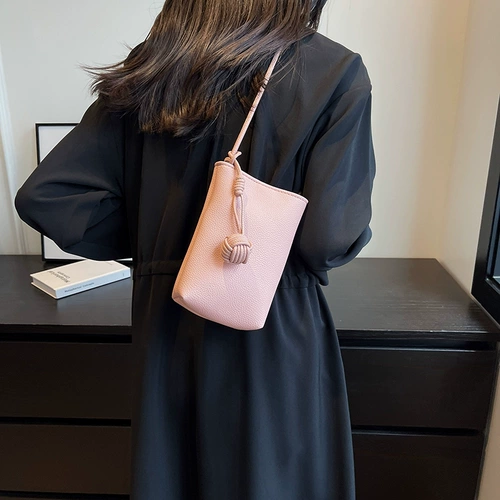 Демисезонная сумка через плечо, кошелек, розовая универсальная маленькая небольшая сумка, изысканный стиль, осенняя