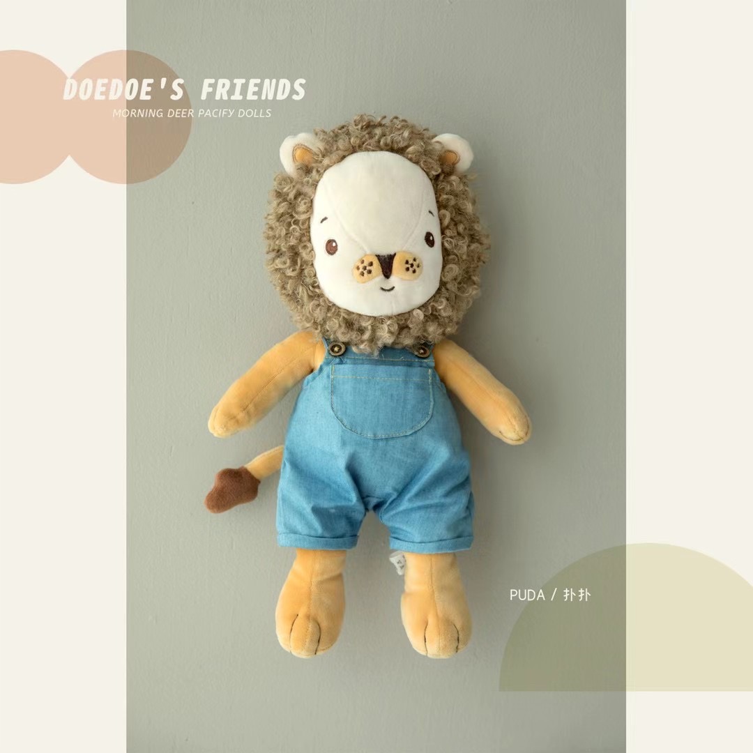The Lion FlutteredLu Zao newborn baby animal Plush toys fawn lion The bear fox appease doll lovely Doll doll