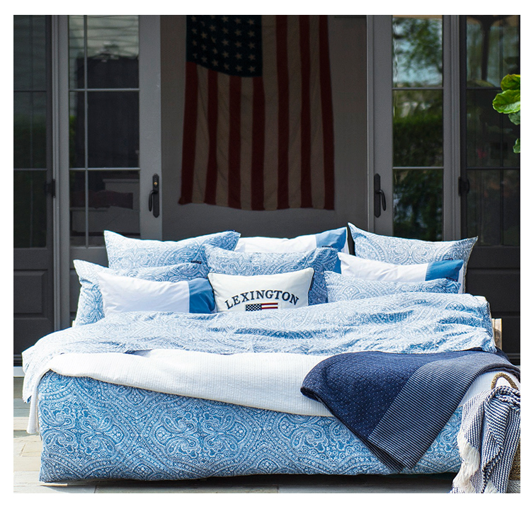 Lexington Bồ Đào Nha nhập khẩu giường bông đá rửa bao gồm cổ điển đơn giản patch đa mục đích chăn - Trải giường drap giường đẹp