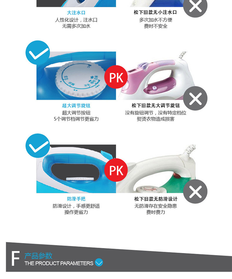 bàn ủi fagor	 Bàn ủi hơi nước gia đình Panasonic ướt và khô sắt màu xanh công suất cao P200 máy ủi mini chính hãng - Điện sắt máy là quần áo