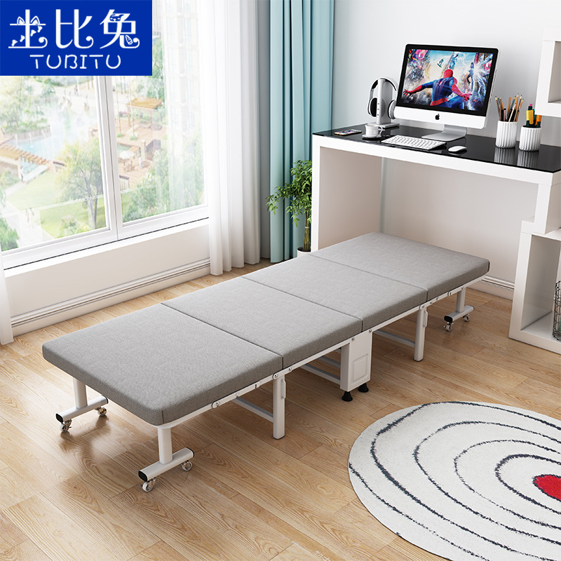 Noon break bed office nap company four-fold sponge folding bed rest sharing escort simple single bed portable