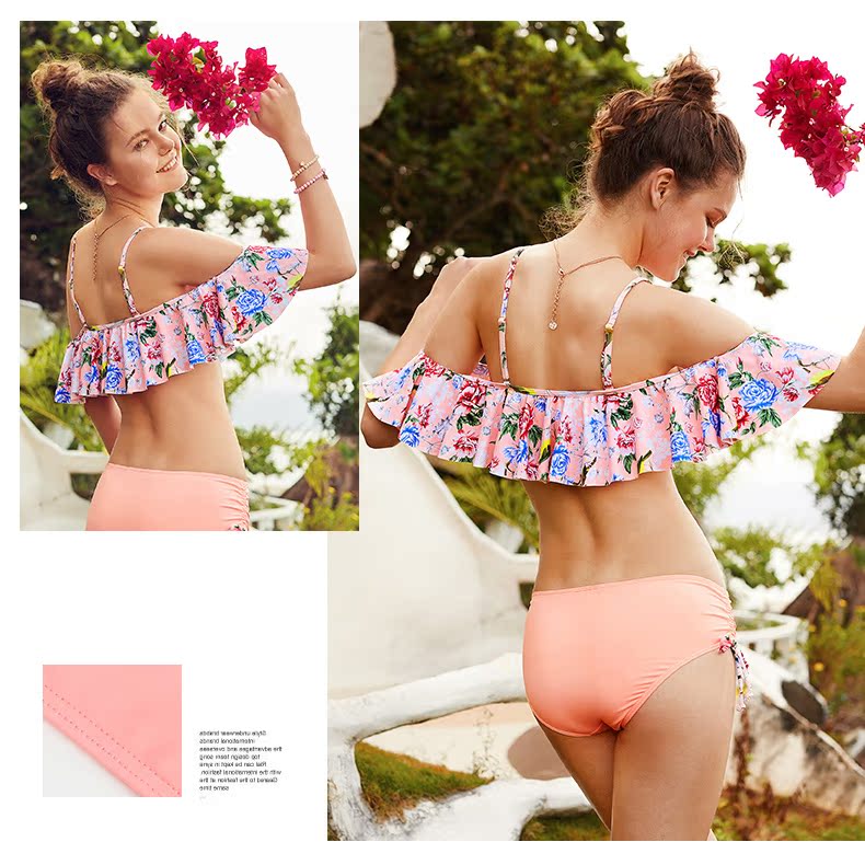 Sisia xù áo tắm gợi cảm nữ tính với áo ngực bằng thép tấm tập hợp hình bikini lớn ngực - Bikinis bikini đi biển đẹp 2020 kín đáo