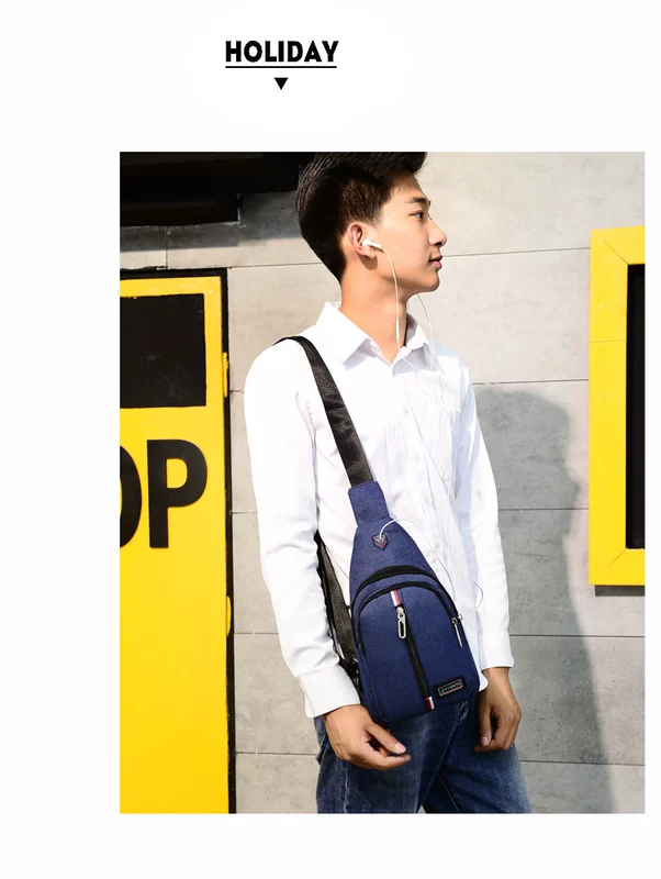 Túi ngực nam túi vải vai nam túi thông thường Phiên bản tiếng Hàn của túi Messenger Túi vải Oxford túi nam - Túi của con người