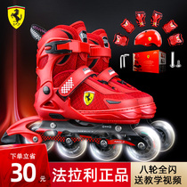 Ferrari Roller skates Kids Roller skates Full outfit Boys girls kids Roller skates Adjustable Beginner Professional