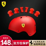 Mũ bảo hiểm trượt băng Ferrari bảo vệ trẻ em phù hợp với ván trượt cân bằng xe đạp xe đạp chống vỡ mũ bảo hiểm thể thao cao đến đầu gối - Trượt băng / Trượt / Thể thao mạo hiểm