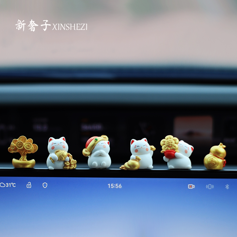 Новый роскошный автомобиль Lucky Cat Car Decoration Украшение интерьера автомобиля экран центральной консоли автомобиля принадлежности для украшения компьютерного дисплея Изображение 1