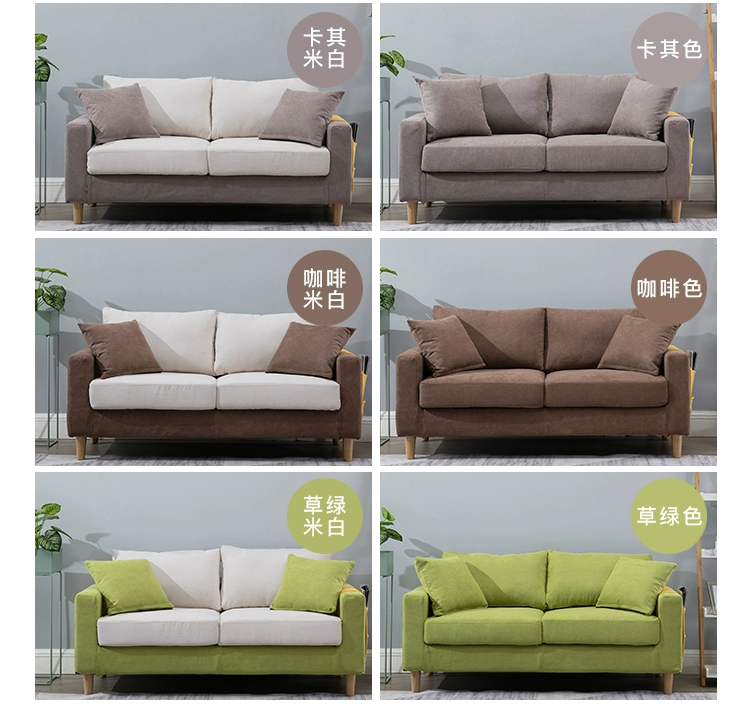 sofa vải nordic phòng khách căn hộ nhỏ với hai phòng ngủ đôi quần áo nhỏ gọn cho thuê cửa hàng mạng kinh tế mô hình màu đỏ - Ghế sô pha