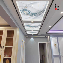 New ink new Chinese style art glass ceiling aisle Corridor Living room entrance Translucent glass ceiling customization