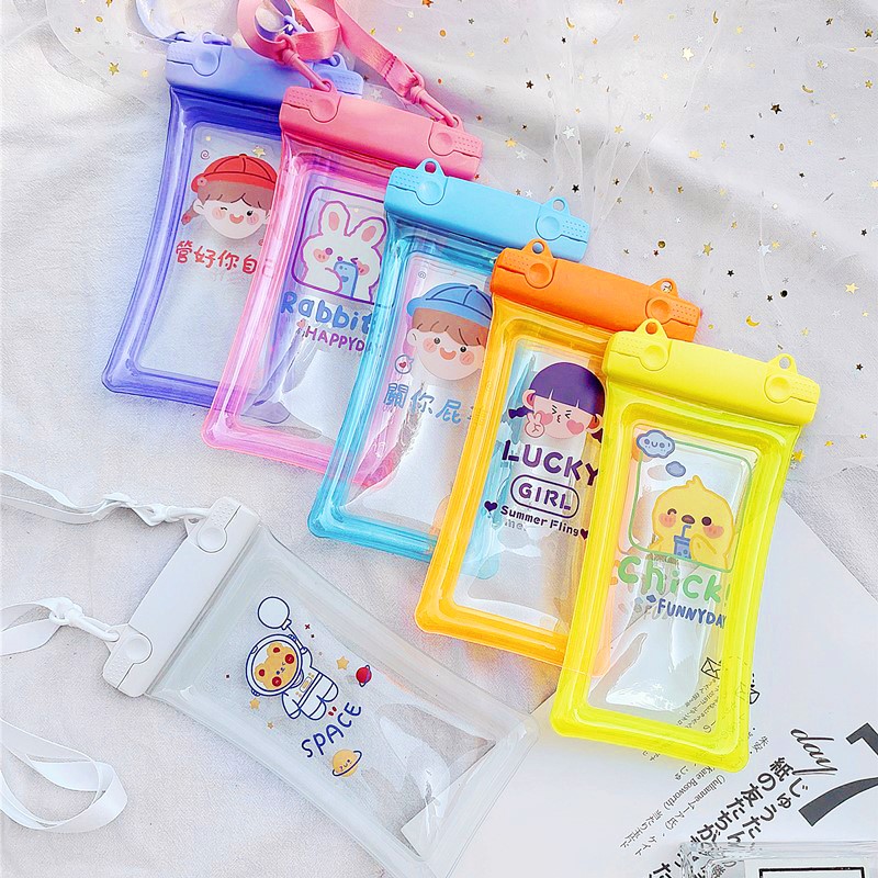 Rider Swimming Airbag Mobile Phone Waterproof Bag Cartoon Men and Women Hot Spring Diving Cover Touch Screen Hanging Neck Mobile Phone Waterproof Case