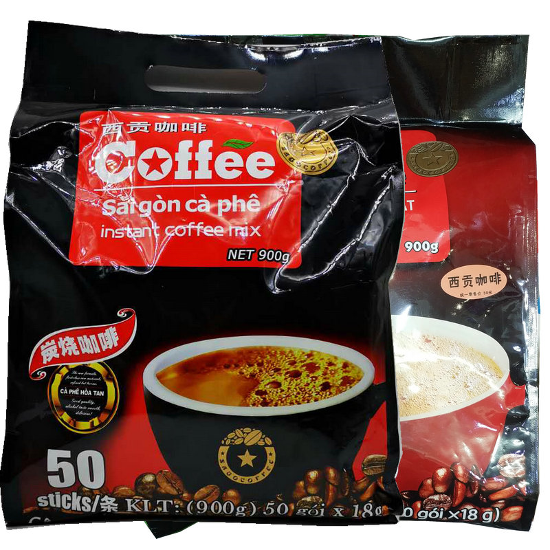 Saigon, Vietnam, original charcoal-flavored instant coffee 900g strong aroma three-in-one coffee solid drink
