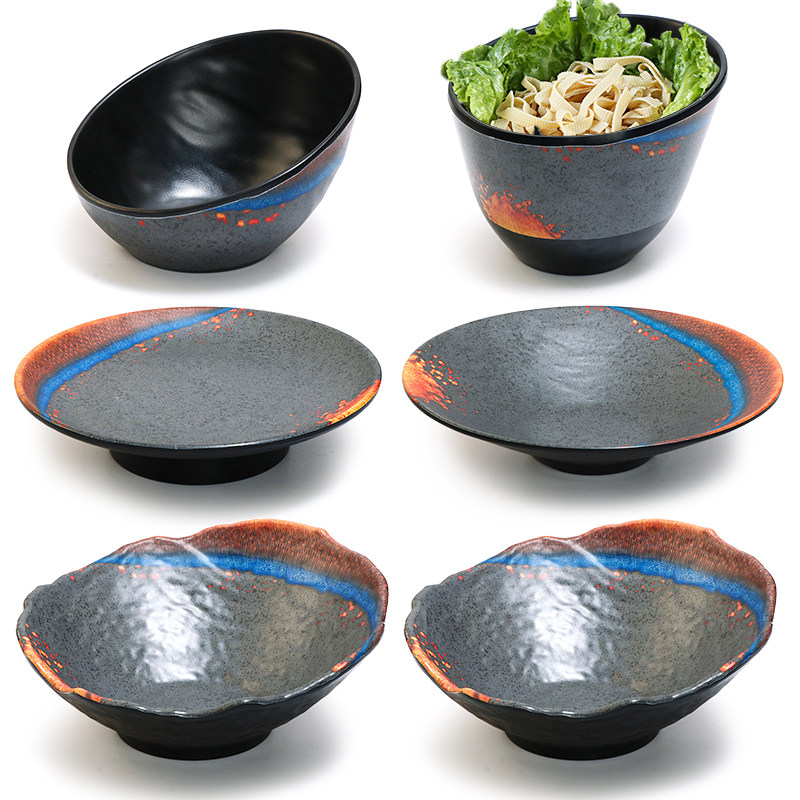 密胺餐具星河日韩式火锅店蔬菜桶仿瓷餐厅自助调料调味碗商用大碗