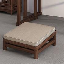 New Chinese style solid wood worship stool household kneeling pad temple worship stool Zen stool futon meditation cushion black walnut wood worship stool
