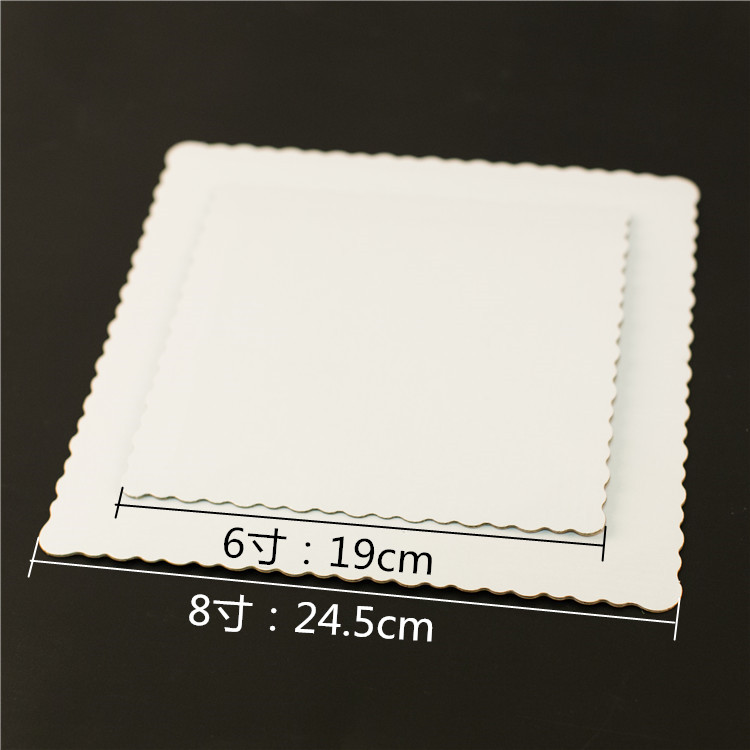 American polyester wavy edge corrugated white bottom tray plus high cake bottom tray Wavy bottom tray opp bag simple packaging tray