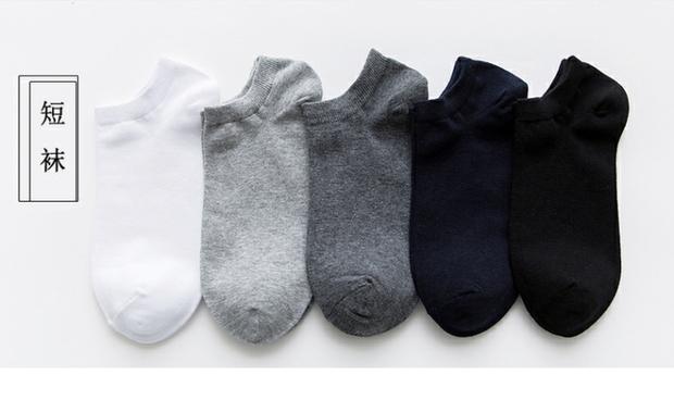 Quần tất cotton nam Khử mùi mồ hôi trong ống dài Vớ đen thể thao Cotton vớ cotton mùa thu 100% tất kháng khuẩn khử mùi
