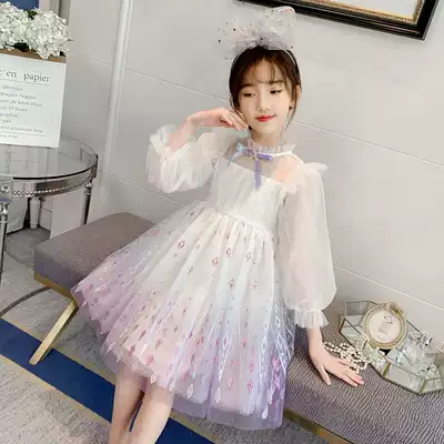 Children's dress 2021 New Spring princess dress Aisha gauze dress girl 5 fairy dress Korean version 2 girls