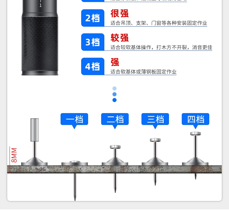 súng bắn đinh dùng gas Saint Diou pháo súng bắn đinh trần hiện vật tích hợp móng giảm thanh đặc biệt súng thép móng bê tông mộc trang trí đóng đinh súng bắn tán rút bằng hơi súng bắn đinh pin makita