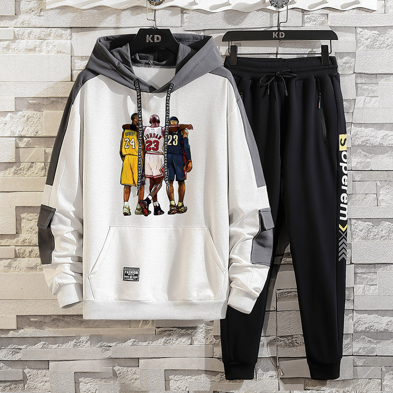 Teenage sweater spring and autumn boy trend Korean version big boy men's junior high school students autumn jacket sports suit