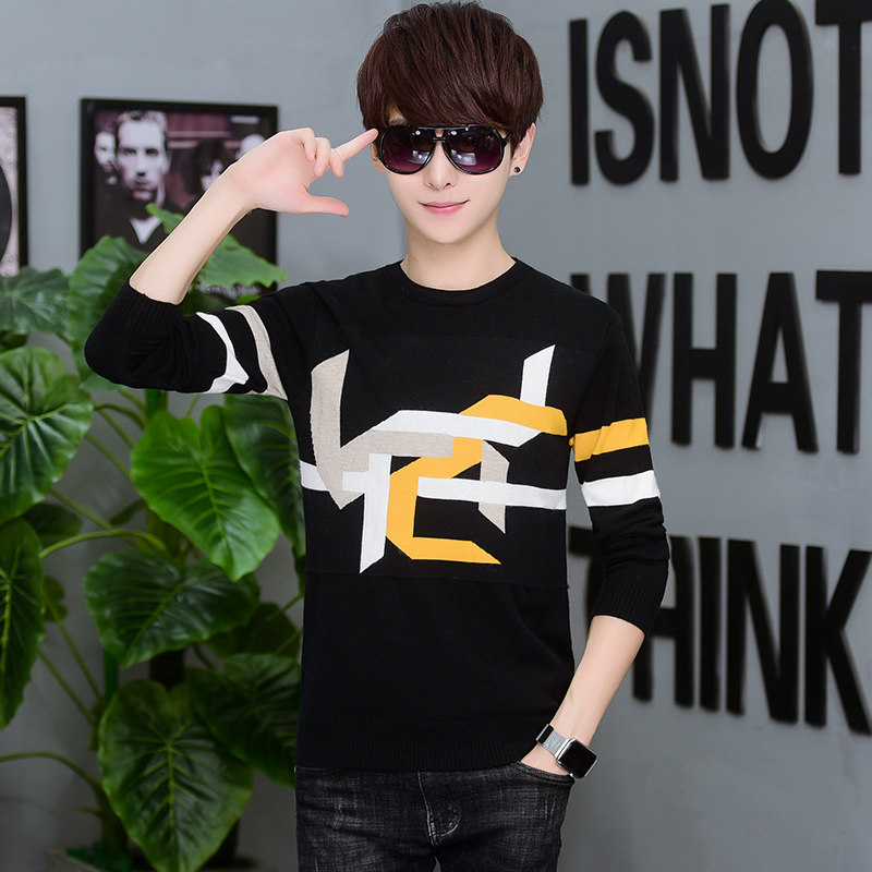 Zhongda children's sweater men's trend 13-15 years old boys knitted sweater round neck Korean version handsome 14 junior high school students trend