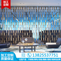 Stainless steel screen partition European hotel home creative prismatic hexagonal carved grid metal porch decoration background